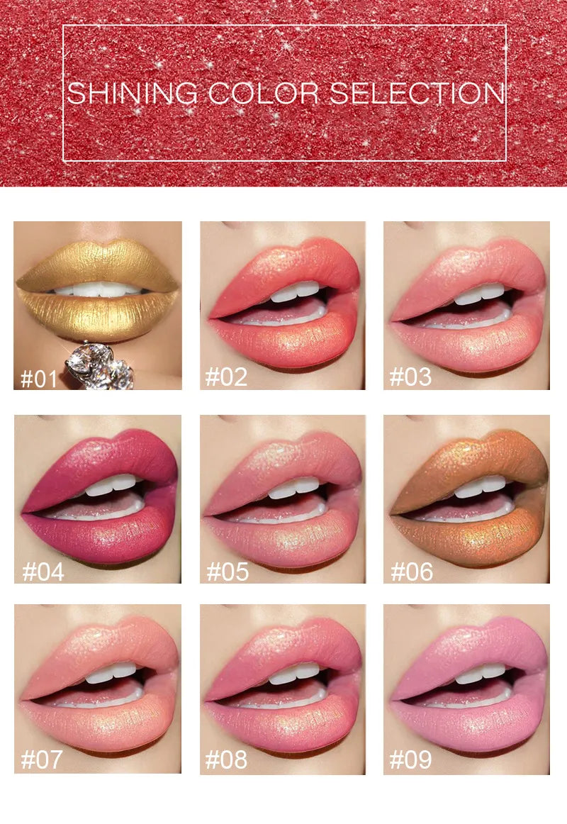 Shiny Metallic Lipstick Pearlescent & Temperature Change Gilt Lipstick