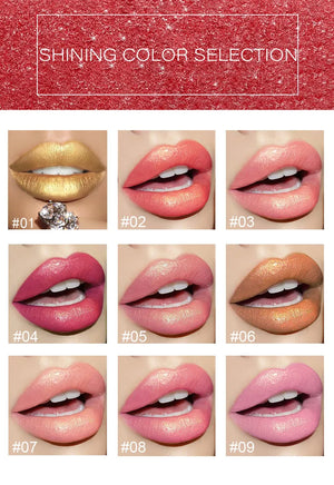 Shiny Metallic Lipstick Pearlescent & Temperature Change Gilt Lipstick