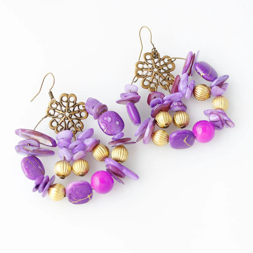 Bohemian Style Handmade Beaded Colorful Earrings